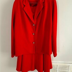 Red skirt suit size 22. Cotton